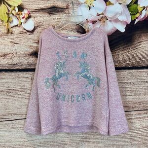 Toddler Girls Viscose Sparkle Unicorns Comfy Sweatshirt Top 3-4 Years